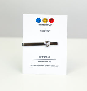 Silver plated Queen's tie bar featuring the Queens crest